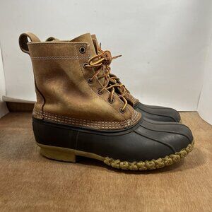 LL BEAN Boots Waterproof Duck Brown Leather  Mens Size 8